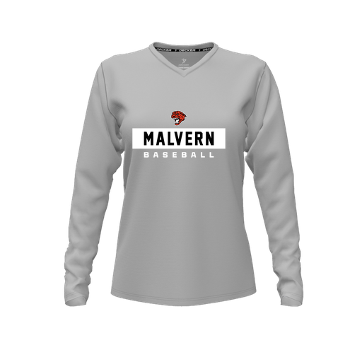 [CUS-DFW-TEES-CMF-VNK-LSL-GRY-FYXS-LOGO3] Decker Comfort T-Shirt (Female Youth XS, Gray, V Neck, Logo 3, Long Sleeve)