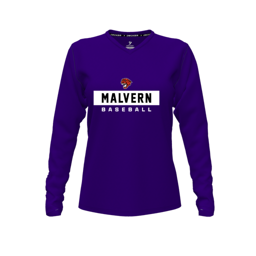 [FTLVCFPP-FYXS-LOGO3] Decker Comfort T-Shirt (Female Youth XS, Purple, V Neck, Logo 3, Long Sleeve)
