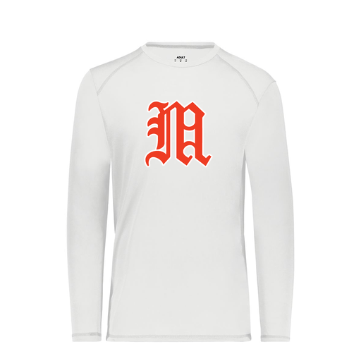 [6845.005.S-LOGO2] Men's SoftTouch Long Sleeve (Adult S, White, Logo 2)