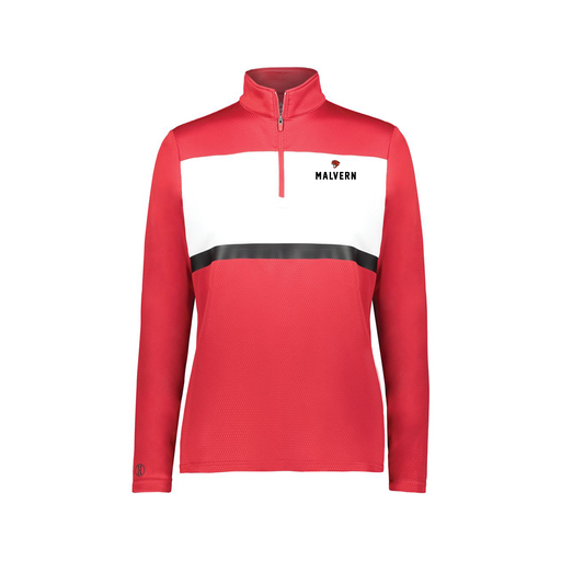 [222791.408.XS-LOGO3] Ladies Bold 1/4 Zip Pullover (Female Adult XS, Red, Logo 3)