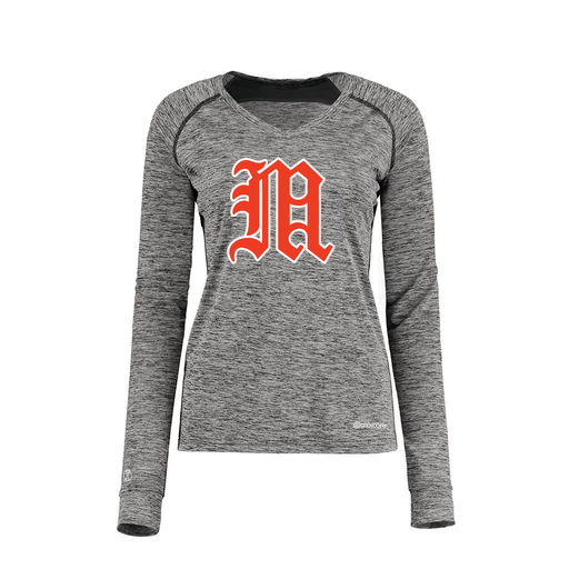 [222770.K94.XS-LOGO2] Ladies Electric Long Sleeve Shirt (Female Adult XS, Black, Logo 2)