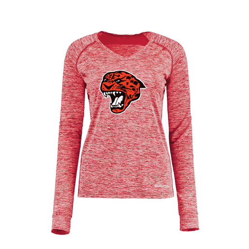 [222770.T20.XS-LOGO1] Ladies Electric Long Sleeve Shirt (Female Adult XS, Red, Logo 1)