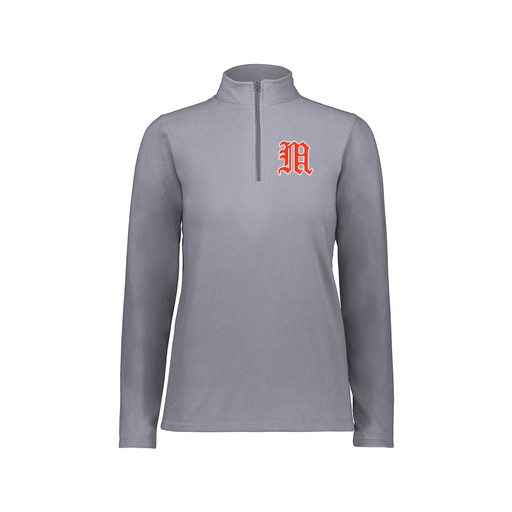 [6864.059.XS-LOGO2] Ladies MicroFleece 1/4 Zip Pullover (Female Adult XS, Gray, Logo 2)