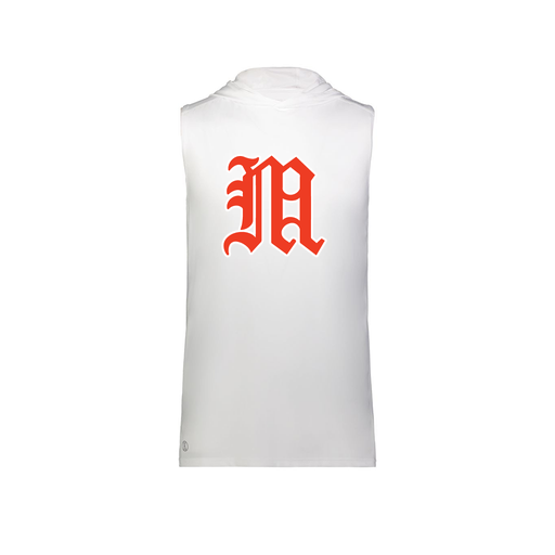 [222590.005.XS-LOGO2] Men's CoolDry Sleeveless Hoodie (Adult XS, White, Logo 2)