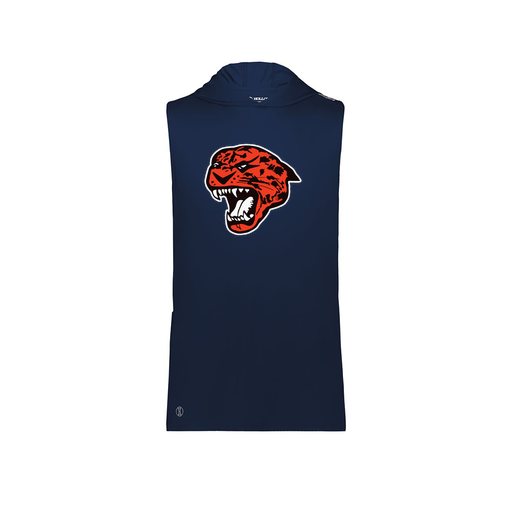 [222590.065.XS-LOGO1] Men's CoolDry Sleeveless Hoodie (Adult XS, Navy, Logo 1)