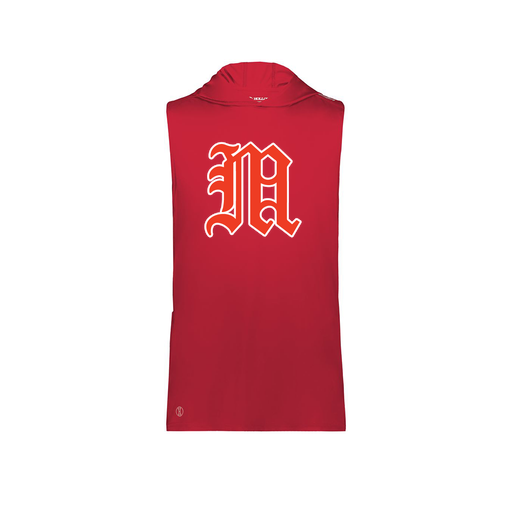 [222590.083.XS-LOGO2] Men's CoolDry Sleeveless Hoodie (Adult XS, Red, Logo 2)