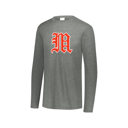 [FTLCUBGY-AXS-LOGO2] Decker Men's Tri-Blend T-Shirt - Long Sleeve (Adult XS, Gray, Logo 2)