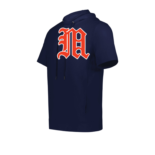[222505.065.S-LOGO2] Men's Venturs Soft Knit Short Sleeve Hoodie (Adult S, Navy, Logo 2)