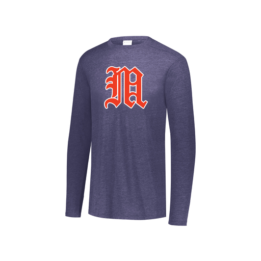 [FTLCUBNV-YS-LOGO2] Decker Youth Tri-Blend T-Shirt - Long Sleeve (Youth S, Navy, Logo 2)