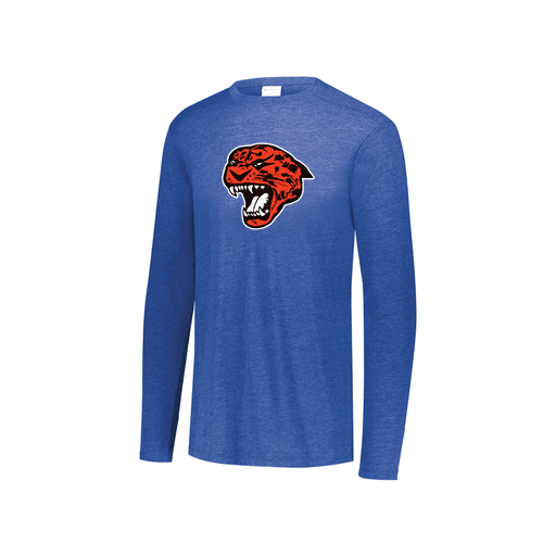 [FTLCUBRY-YS-LOGO1] Decker Youth Tri-Blend T-Shirt - Long Sleeve (Youth S, Royal, Logo 1)