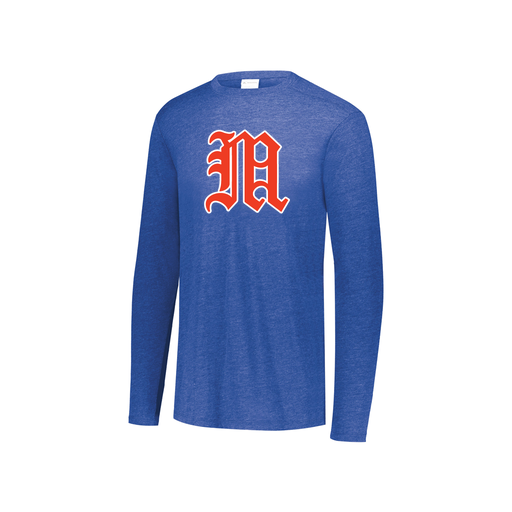 [FTLCUBRY-YS-LOGO2] Decker Youth Tri-Blend T-Shirt - Long Sleeve (Youth S, Royal, Logo 2)