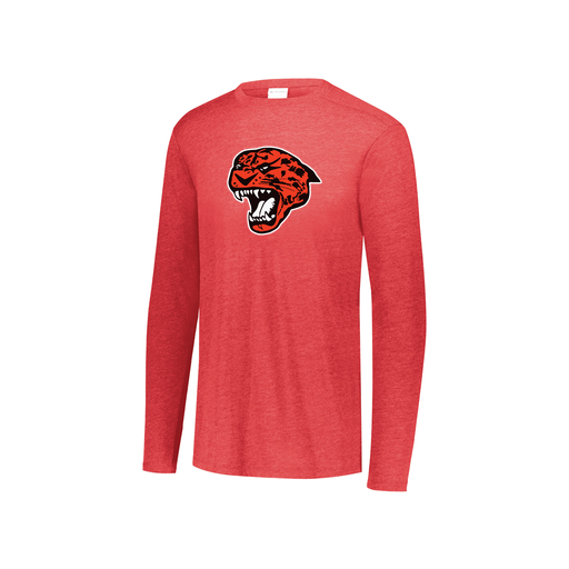 [FTLCUBRD-YS-LOGO1] Decker Youth Tri-Blend T-Shirt - Long Sleeve (Youth S, Red, Logo 1)